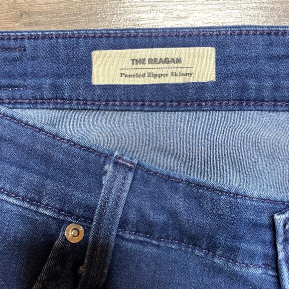 AG Adriano Goldschmied The Reagan Paneled Zippy Skinny Mid Rise Jeans Size 31R - Picture 8 of 10